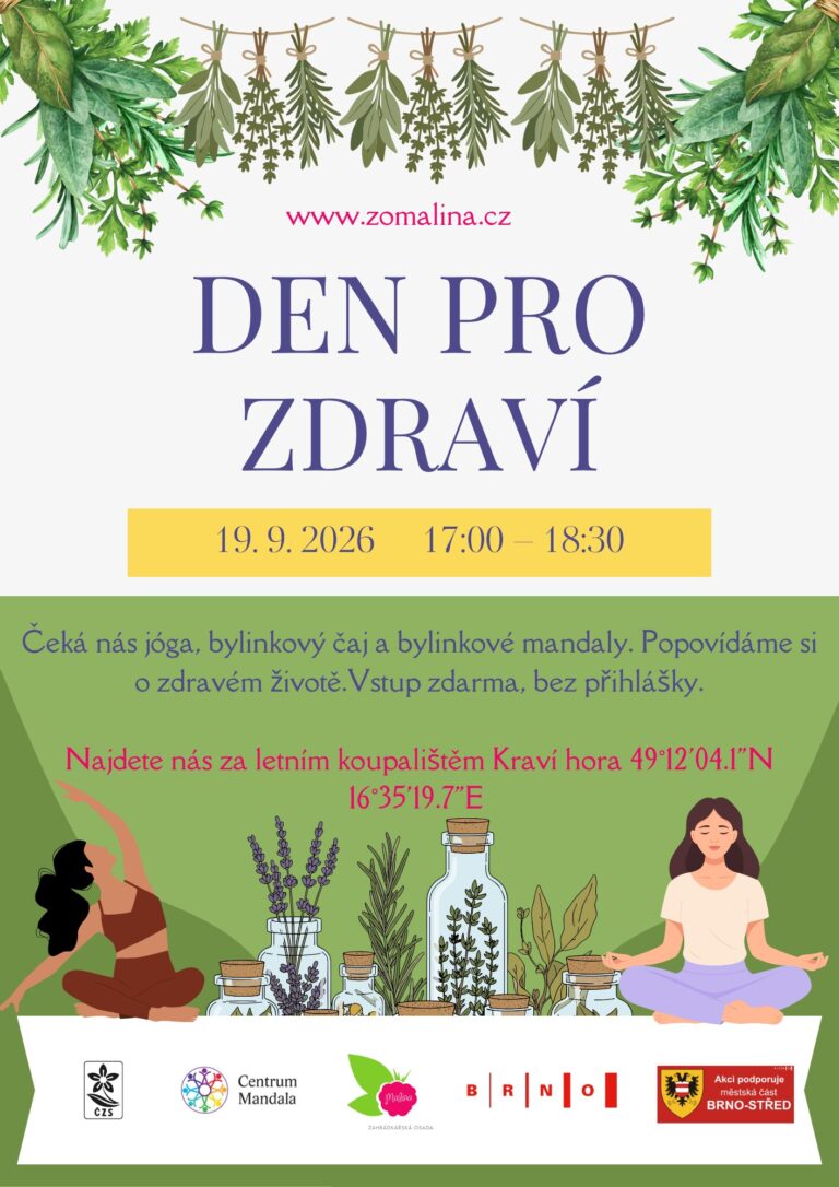 Letáček k akci Den pro zdraví na osadě Malina 19. 9. 2026